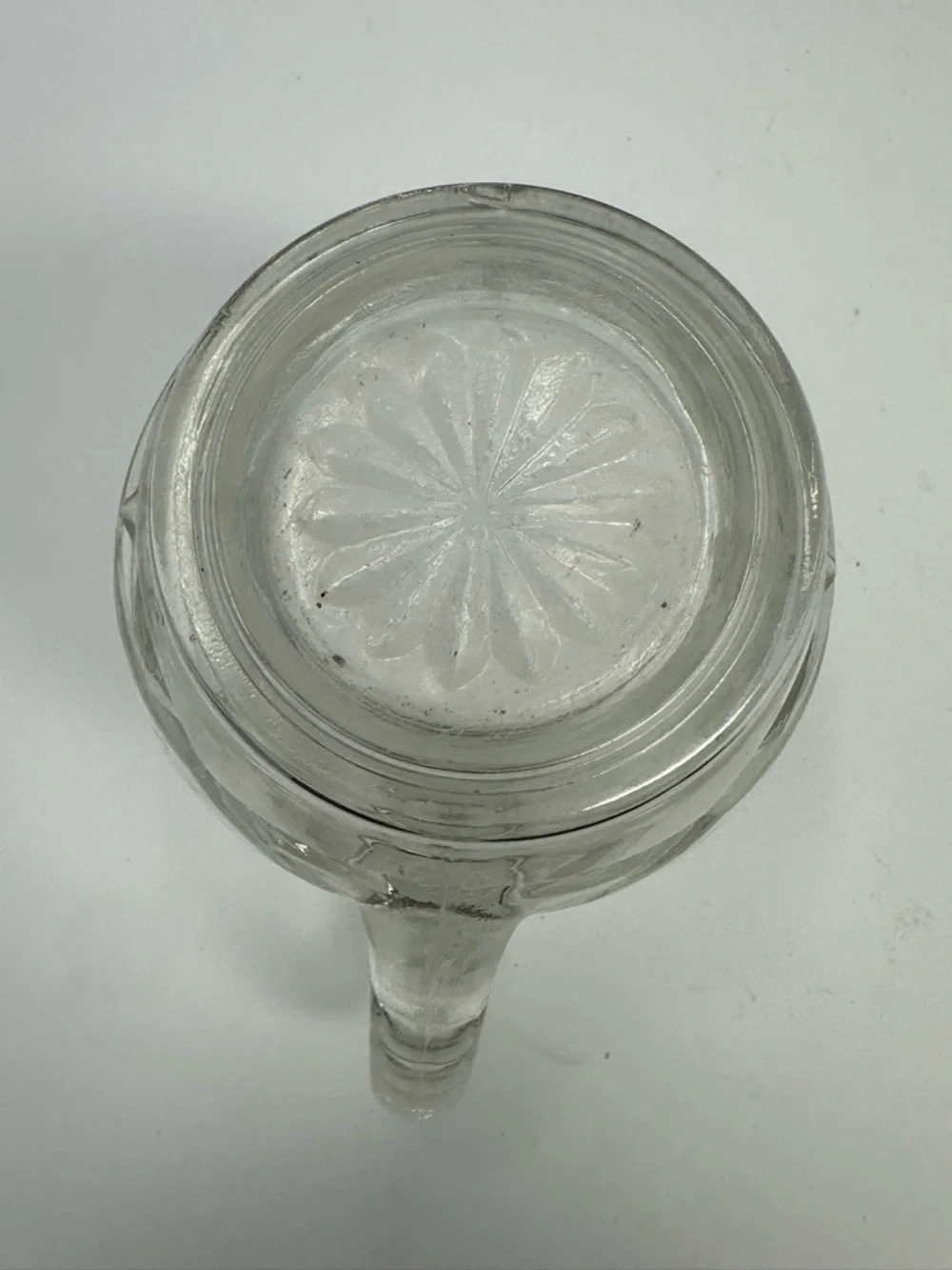 Vintage Anchor Hocking Pint Pitcher Early American Prescut Star of David 5.5''